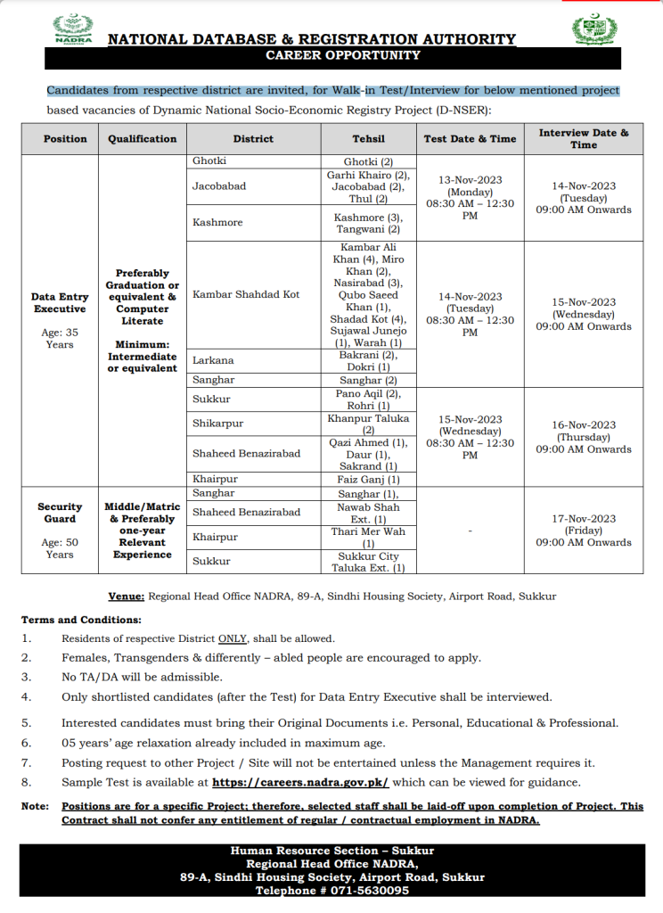 NADRA Jobs 2023 | Job Vacancy 2023 Today
