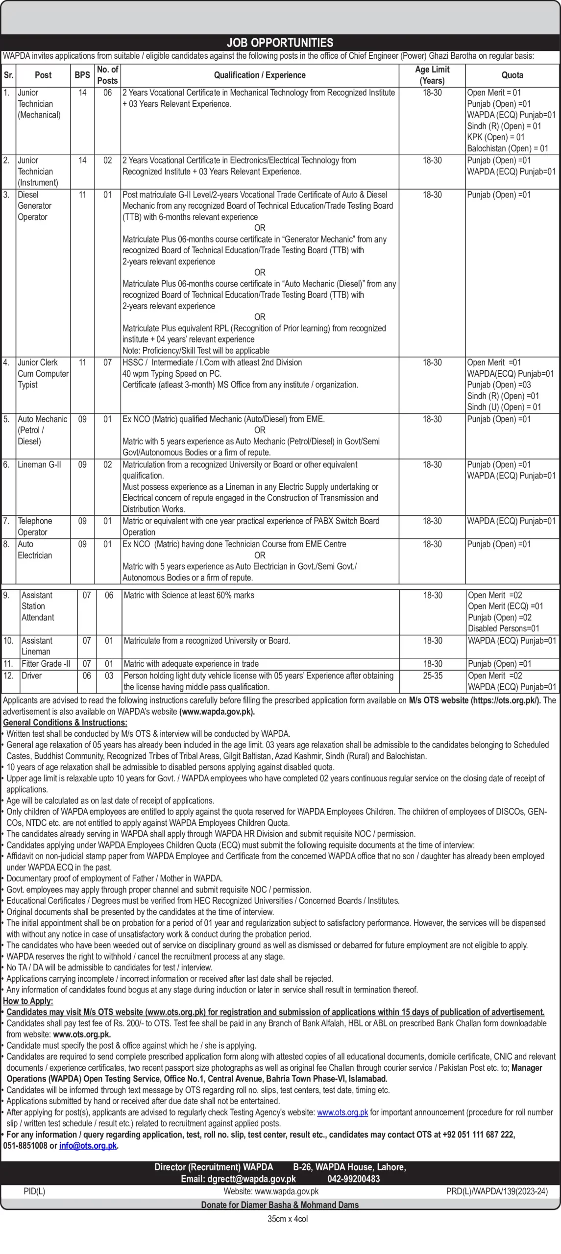 WAPDA Jobs 2023